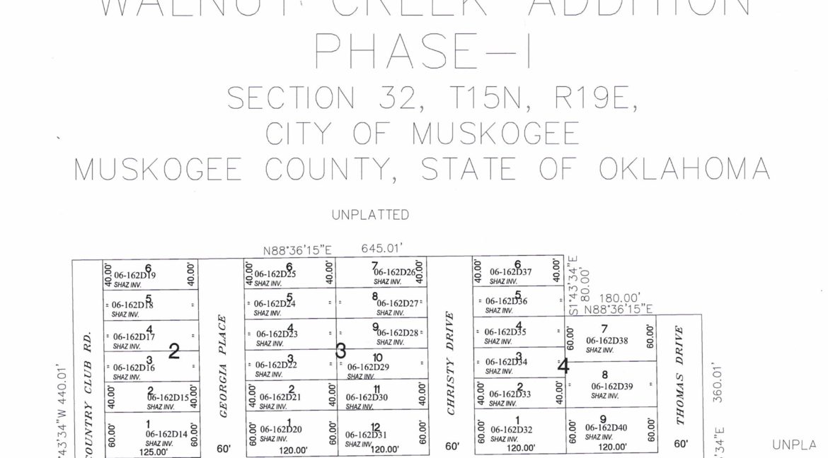 Final Plat Phase I Walnut Creek